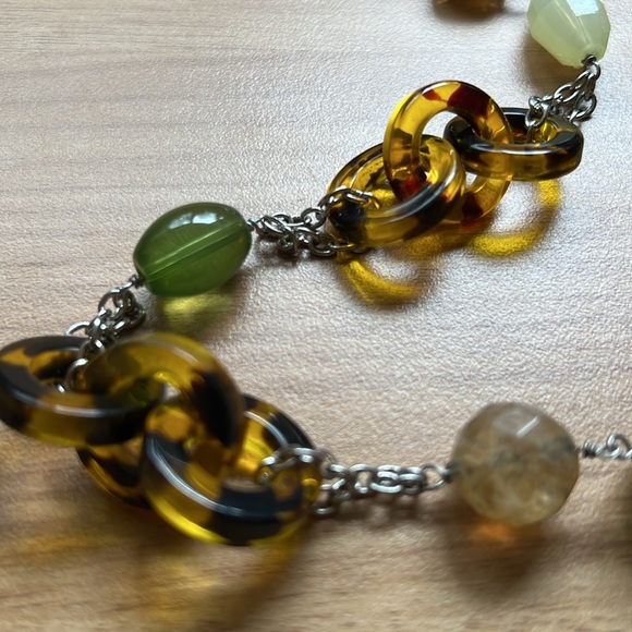 Talbots Tortoiseshell & Beaded Chain Necklace - Long - Picture 7 of 10